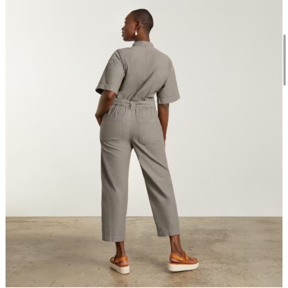 Everlane The Fatigue Short-Sleeve Jumpsuit in Clay Size 4 Belted Waist - Picture 4 of 7